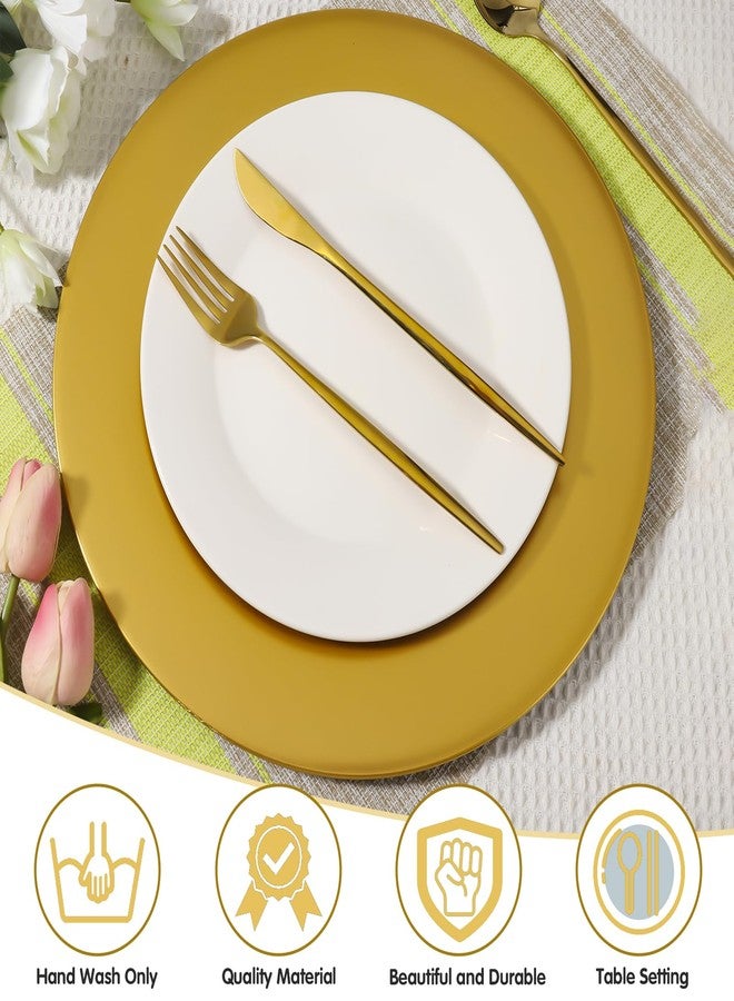 Hoemwarm 18 Pcs Golden Charger Plates Bulk 13 Inch Plastic Gold Plates Dinner Round Tray Charger Tableware Dish for Table Setting Wedding Holidays Party Decor - Image 4