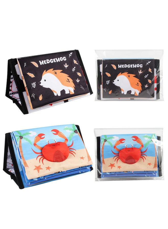 English Tear Not To Rip With Ring Paper Baby Cloth Book Toy Three-dimensional Baby Cloth Book Toy Animal-Color:115-87b Marine Animal Model 135g  - Image 5