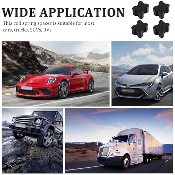 Azonee 4Pcs Car Coil Spring Spacers Heavy Duty Rubber Lift Blocks Enhance 1 To 15 Spacing Universal Front Rear Spring Rate Suspension Lift Accessories Suitable For Most Vehicles - Image 4