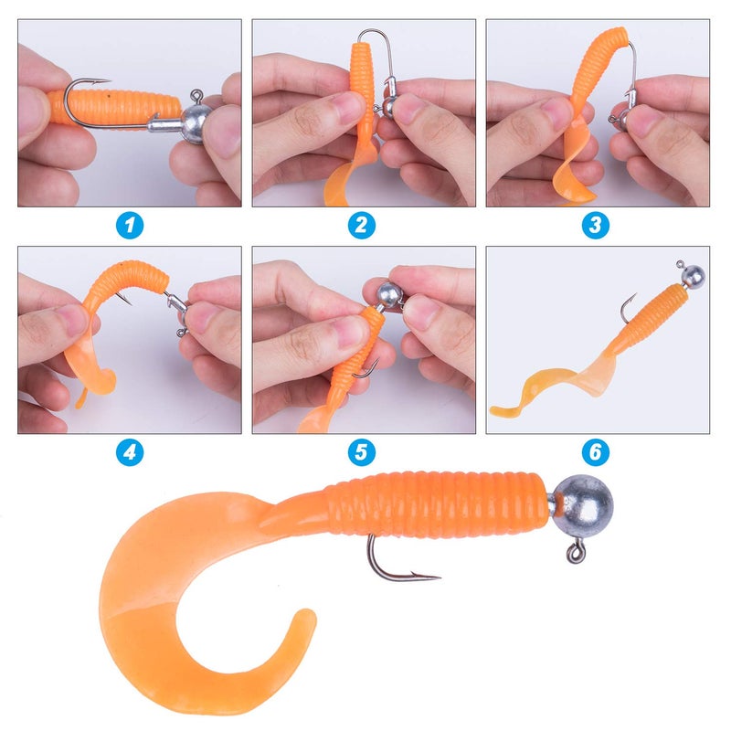 Goture Round Jig Heads, Lead Hooks for Freshwater Saltwater Fishing, Swimbait Jig Heads with Fishing Box - 50pcs (1/16oz) - Image 3