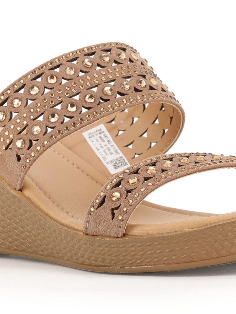 Bata Women's Wedge Heel Sandal - Grey (5 UK) (6712867) - Image 4