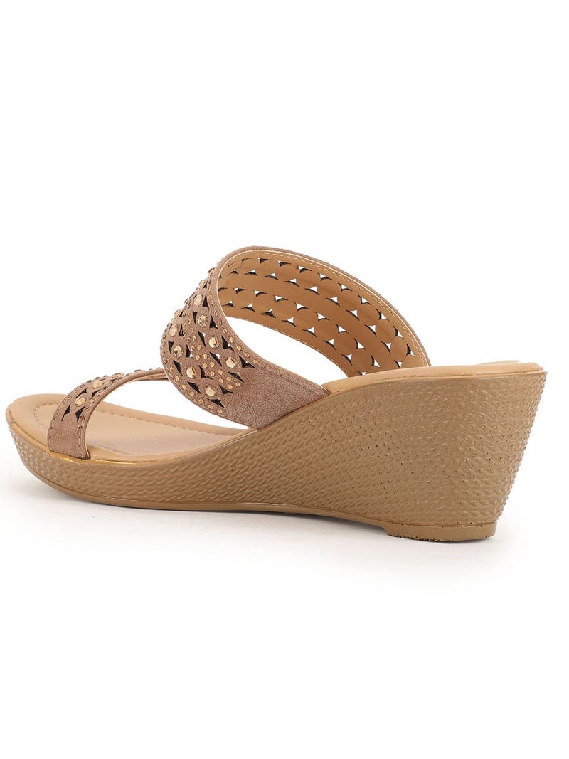 Bata Women's Wedge Heel Sandal - Grey (5 UK) (6712867) - Image 3