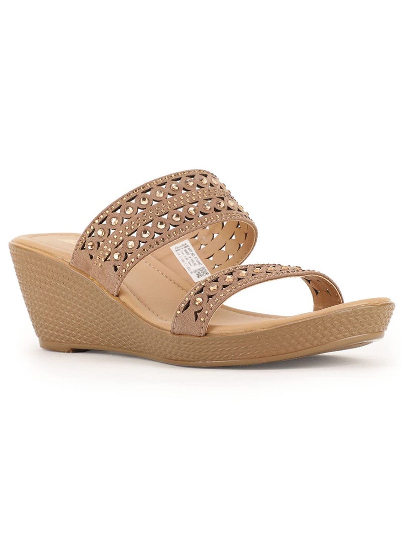 Bata Women's Wedge Heel Sandal - Grey (5 UK) (6712867) - Image 1
