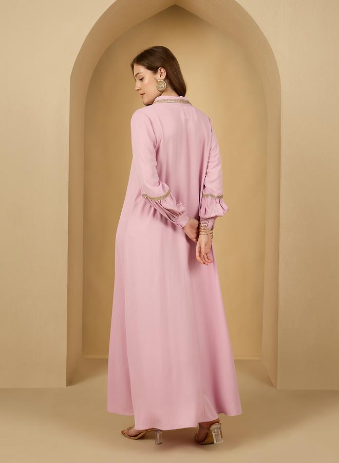 ستايلي جلابية جلابية مزينة بالدانتيل وياقة - Image 5