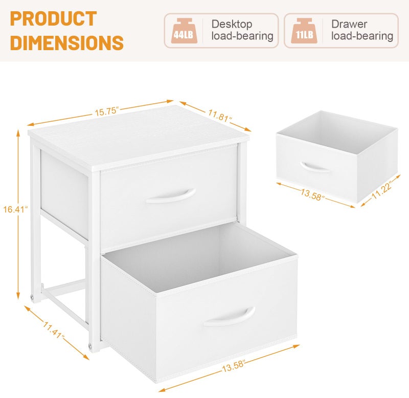 DAOUTIME Stackable Storage Drawers, White Closet Organizer with Wooden Top & Metal Frame, Closet Storage Drawers for Clothes, Freestanding or Stackable Dresser for Bedroom, Living Room, Under Bed - Image 5
