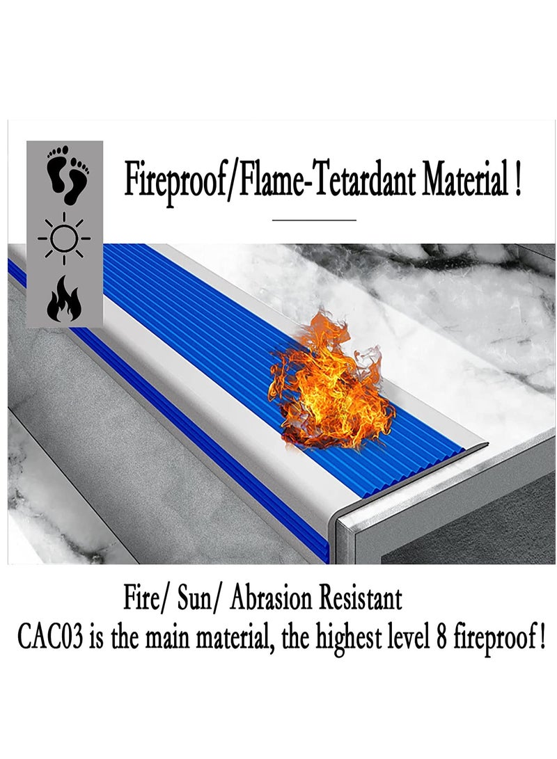 Stair Leading Edge Protector, Waterproof Anti-Slip Rubber Step Adhesive Edge Decorative Protection Strip for Home School Nursing Home Indoor and Outdoor Stair Steps Grey - Image 3