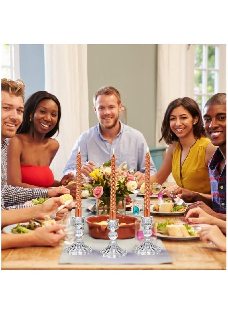 كيلا حاملات شموع زجاجية، حاملات شموع مدببة مقاس 4 بوصات، حاملات شموع زجاجية شفافة لحفلات الزفاف والمهرجانات وديكورات المهرجانات - Image 5