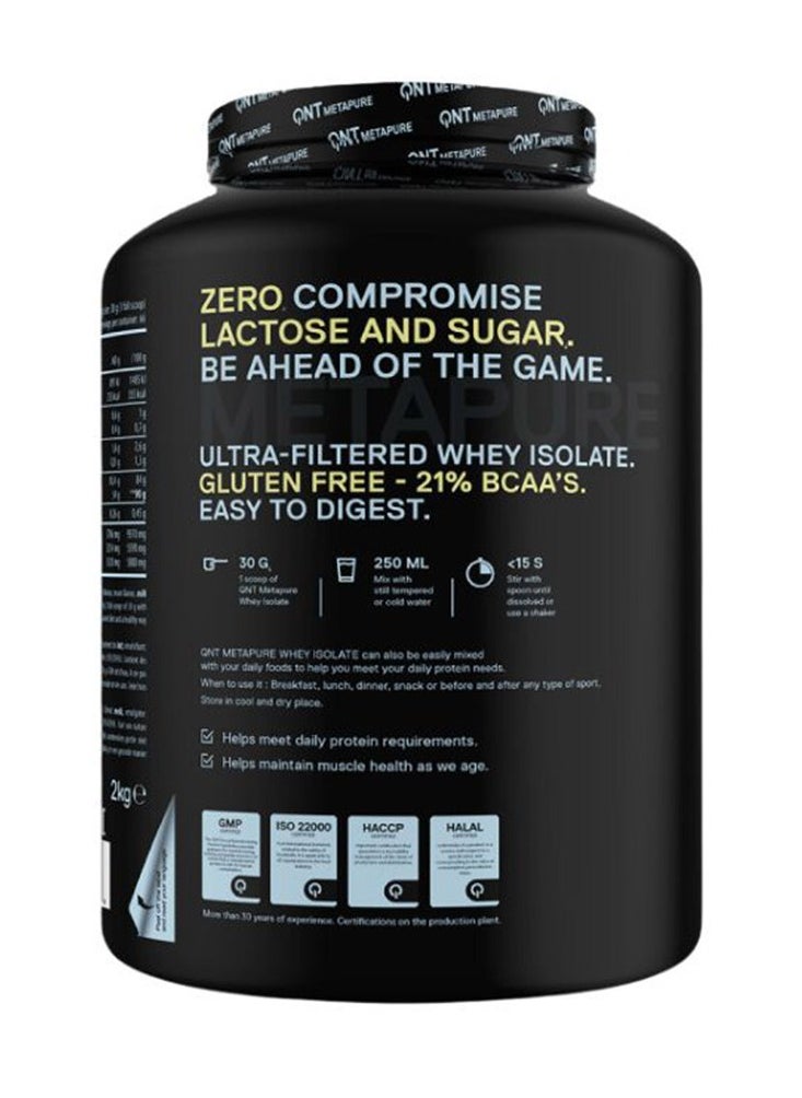 QNT - QNT Metapure Whey Isolate zero Vanilla 2KG - Image 1