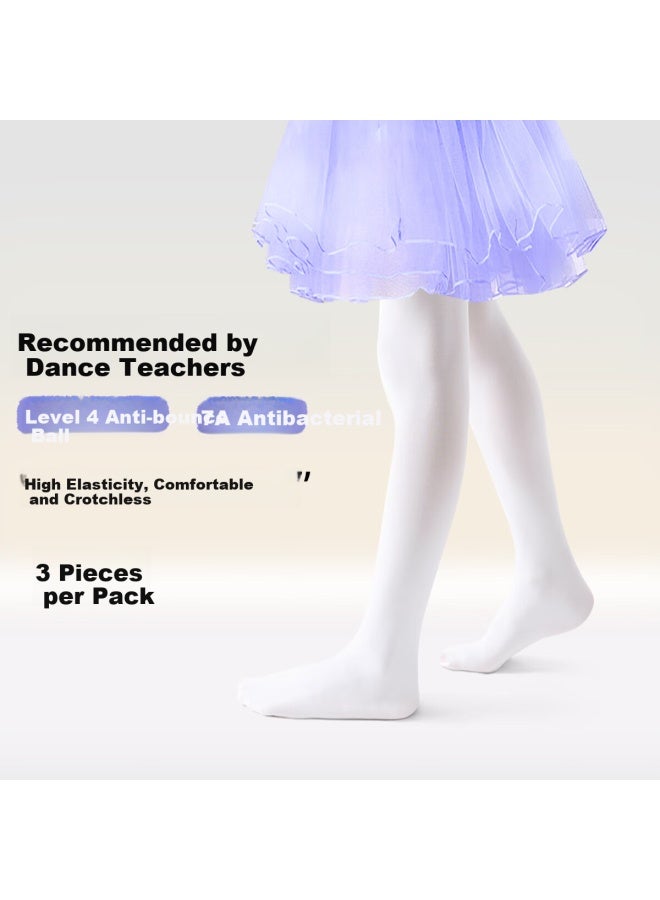 Babu Bean Bobdog Children's Dance Tights, Spring And Summer Pantyhose, Silk Stockings, White Leggings, Summer Thin Dance Socks, Specialized For Dancing - Image 1