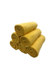 Daffodil (Yellow) Premium Bath Towel (70x140 Cm-Set of 6) 100% Cotton, Highly Absorbent and Quick dry, Hotel and Spa Quality Bath linen with Stripe Diamond Dobby-500 Gsm - pzsku/Z1F51BA337980EA6B4F46Z/45/_/1695206218/d0419b75-d192-455a-a9a6-21dcf38062fb