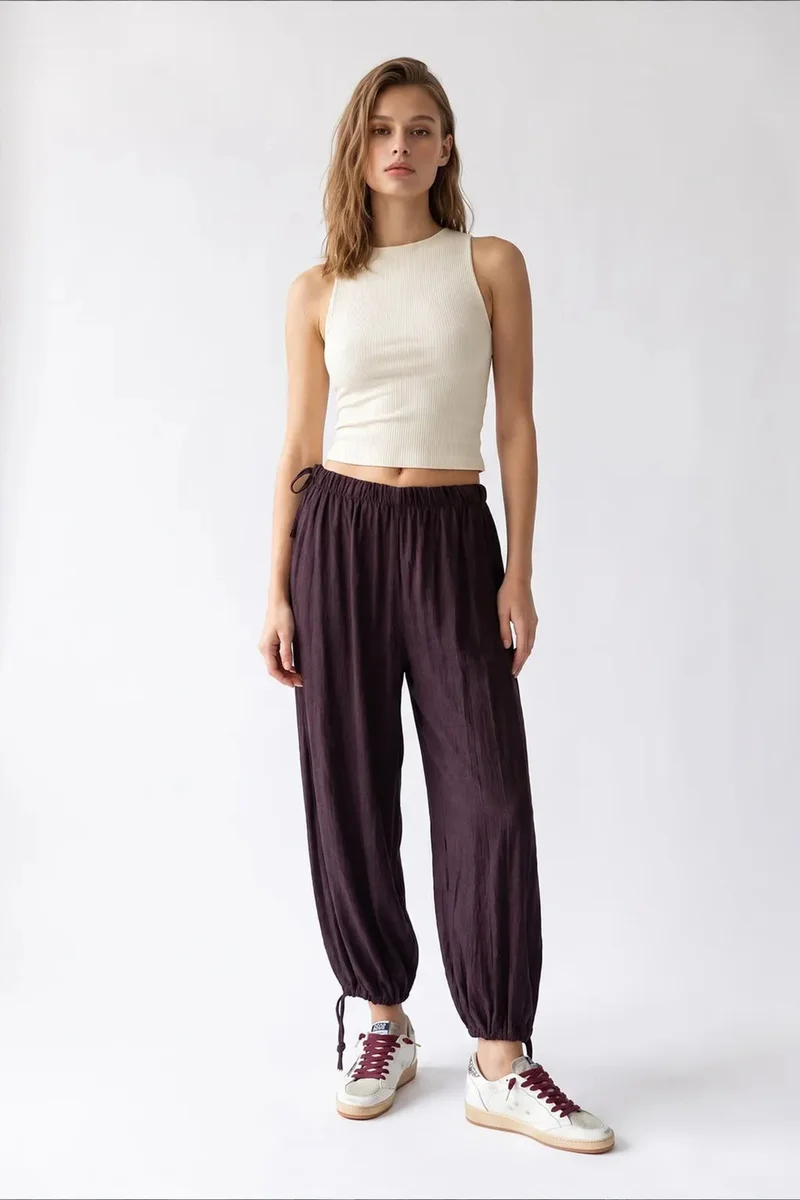 ميكسراي MIXRAY Tencel Straight-Leg Pants