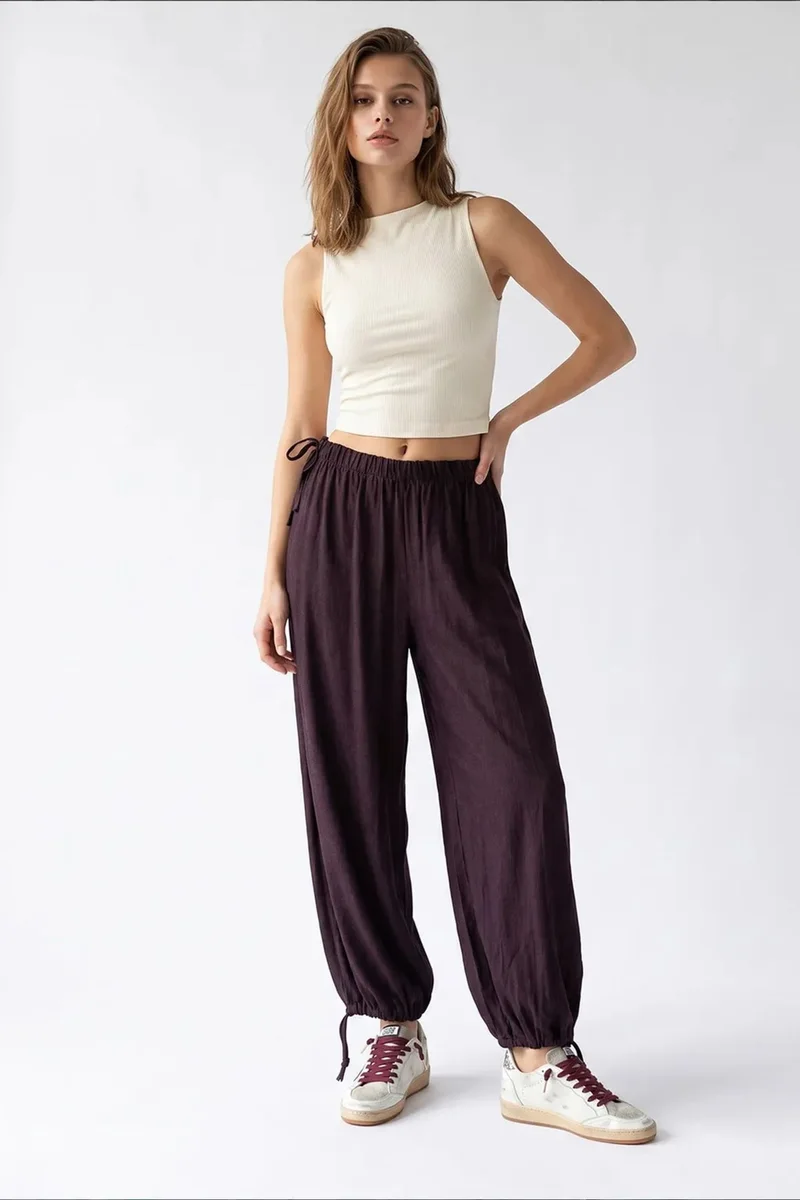 ميكسراي MIXRAY Tencel Straight-Leg Pants
