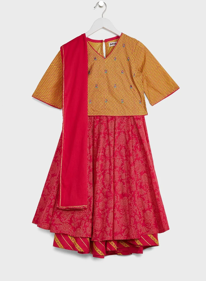 Fabindia Youth Lehenga Churidar With Dupatta