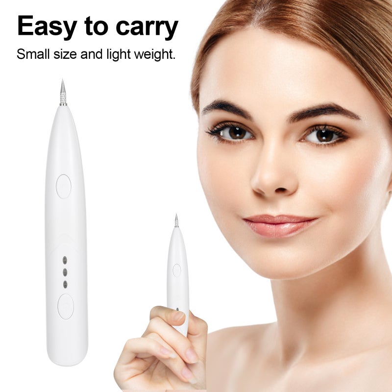 YP30 Mini Freckle Pen USB Charging Beauty Pen Moles Spots Tattoos Remover White - Image 2