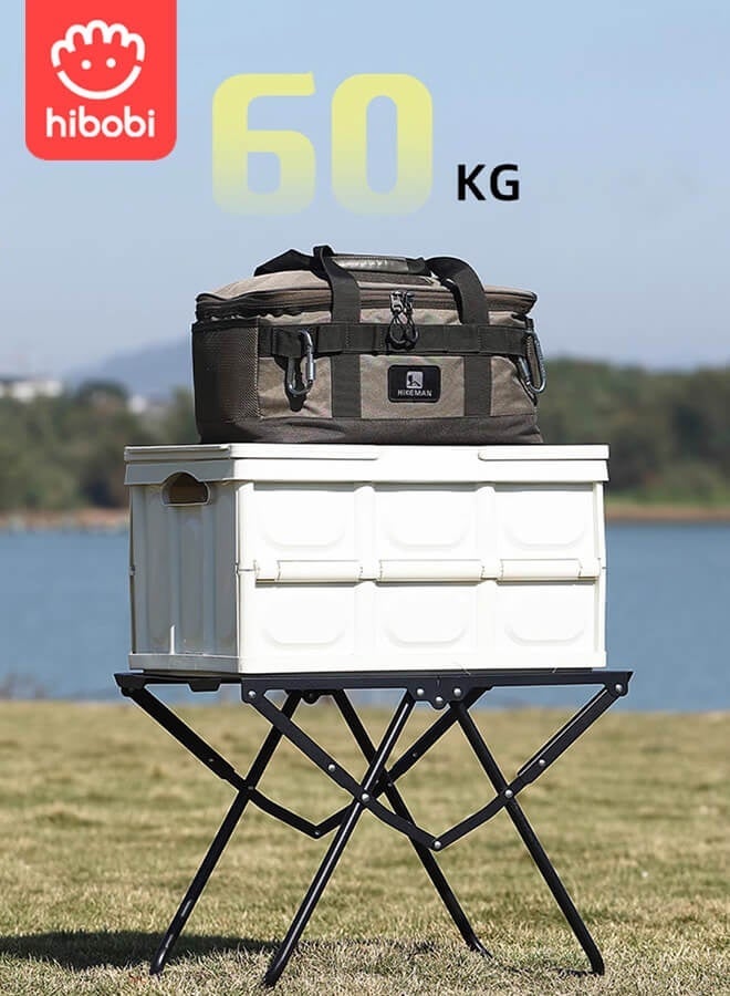 hibobi Portable Folding Camping Table with Lamp Stand and Storage Bag, Lightweight Outdoor Travel Table for Camping, Picnic, BBQ and Fishing - Image 5