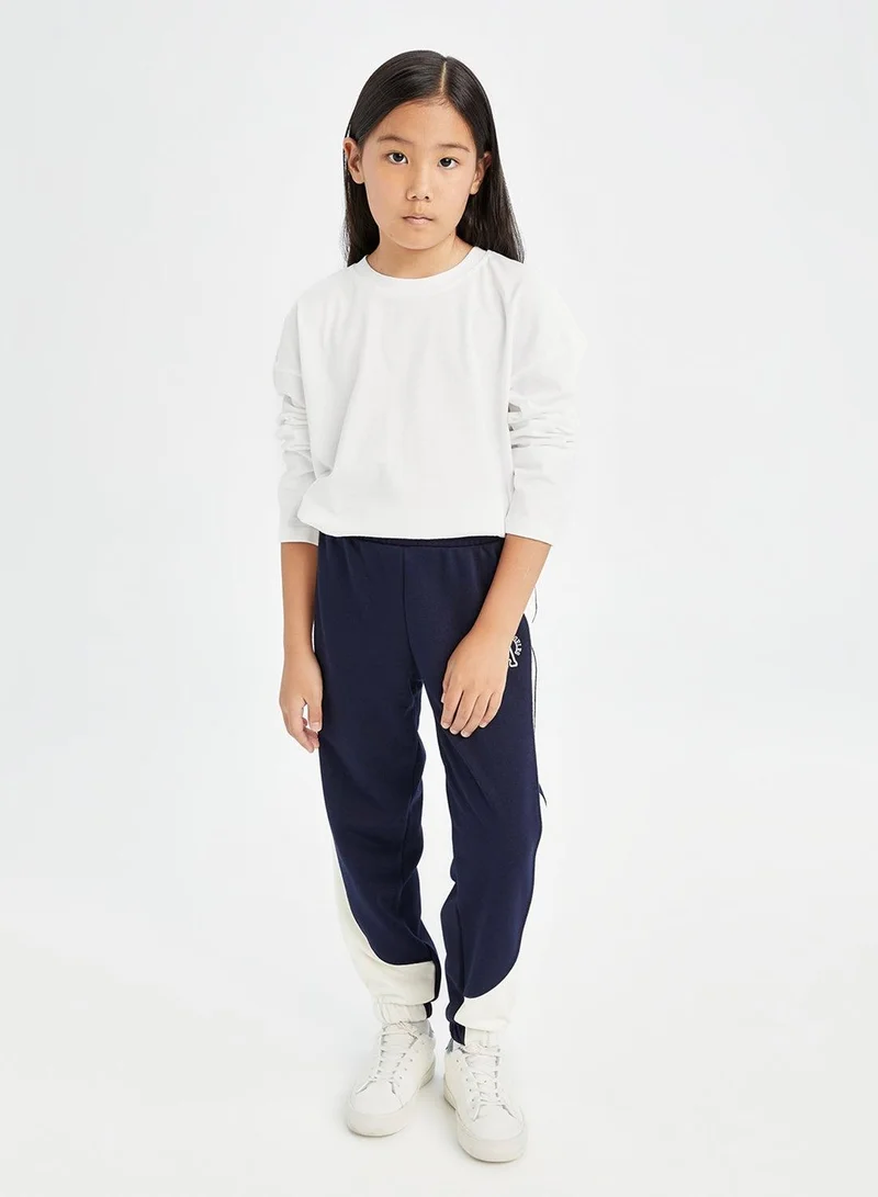 ديفاكتو بنطلون جوجر رمادي مطبوع بخصر مطاطي وأساور وجيوب