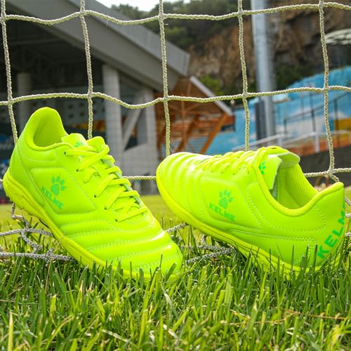 KELME Kids Indoor Soccer Shoes, Youth Futsal Turf Cleats, Boys Girls Football Baseball Softball Sneaker, Blue, Size 13 Little Kid - Image 3