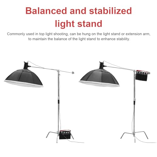 FOMITO MultiPocket Carry Weight Bag Replace HeavyDuty Sandbag Quick Adjust Counterweight for Photography Light Stand Tripod Light Source Microphone - Image 3