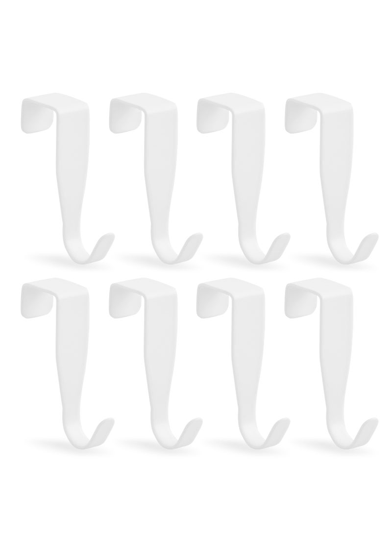 Generic 8 Pack Cabinet Door Hooks, Carbon Steel Over Door Hooks for 2cm Thick Doors for Hanging Towel, Bag, and Clothes  - Image 1