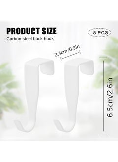 Generic 8 Pack Cabinet Door Hooks, Carbon Steel Over Door Hooks for 2cm Thick Doors for Hanging Towel, Bag, and Clothes  - Image 3