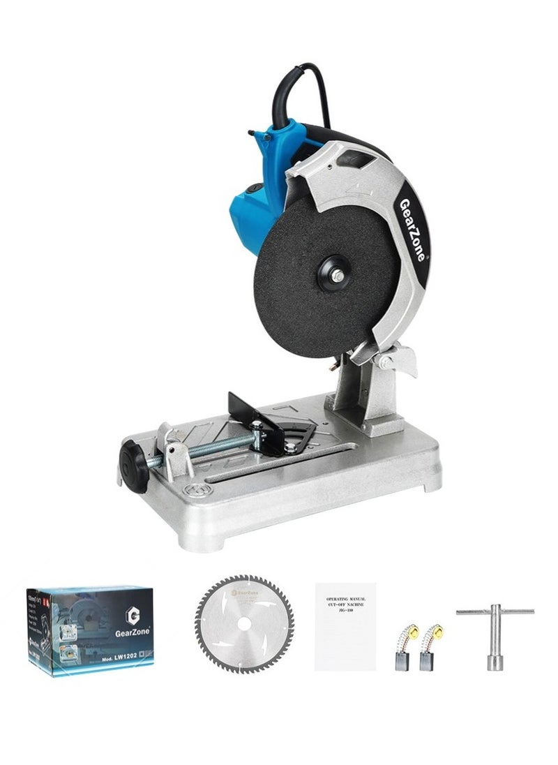 GearZone - Chop Saw Machine, Tile Cutter 7-Inch, 1200W 5200RPM, Blue/Silver Color - Image 1