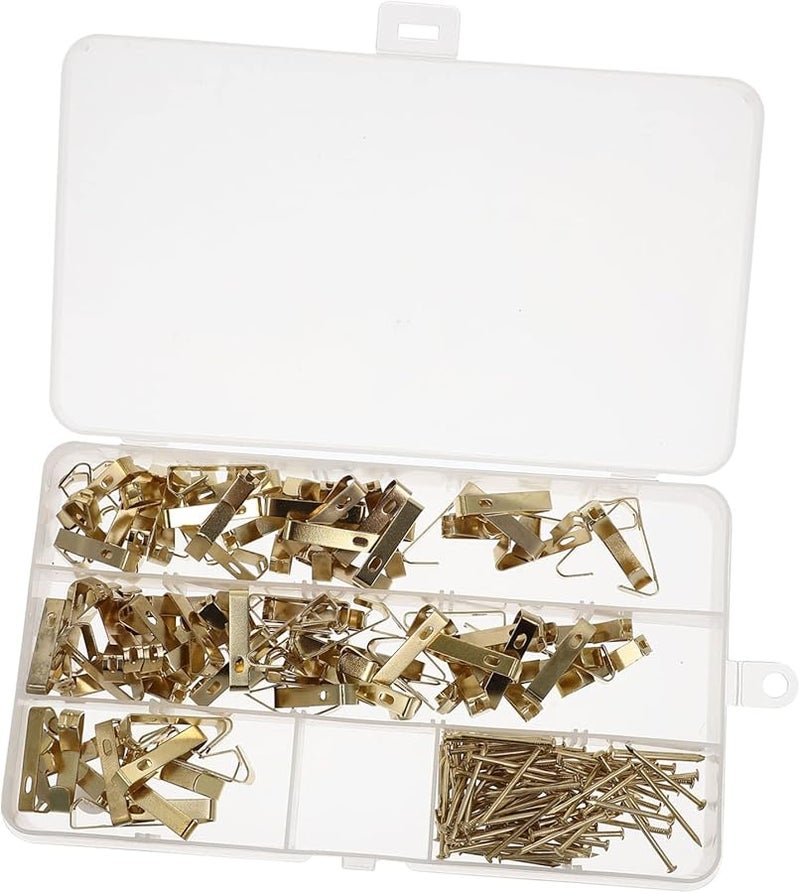 50 مجموعة من خطاطيف الصور الثقيلة طقم تعليق سهل التركيب على الحائط خطاطيف حائط متينة - Image 1