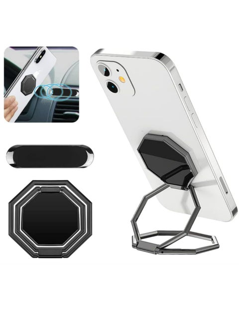 Cell Phone Ring Holder Finger Kickstand,  360° Rotation Cellphone Back Grip, Foldable Metal Ultra-Thin Phone Stand for iPhone iPad Smartphones
