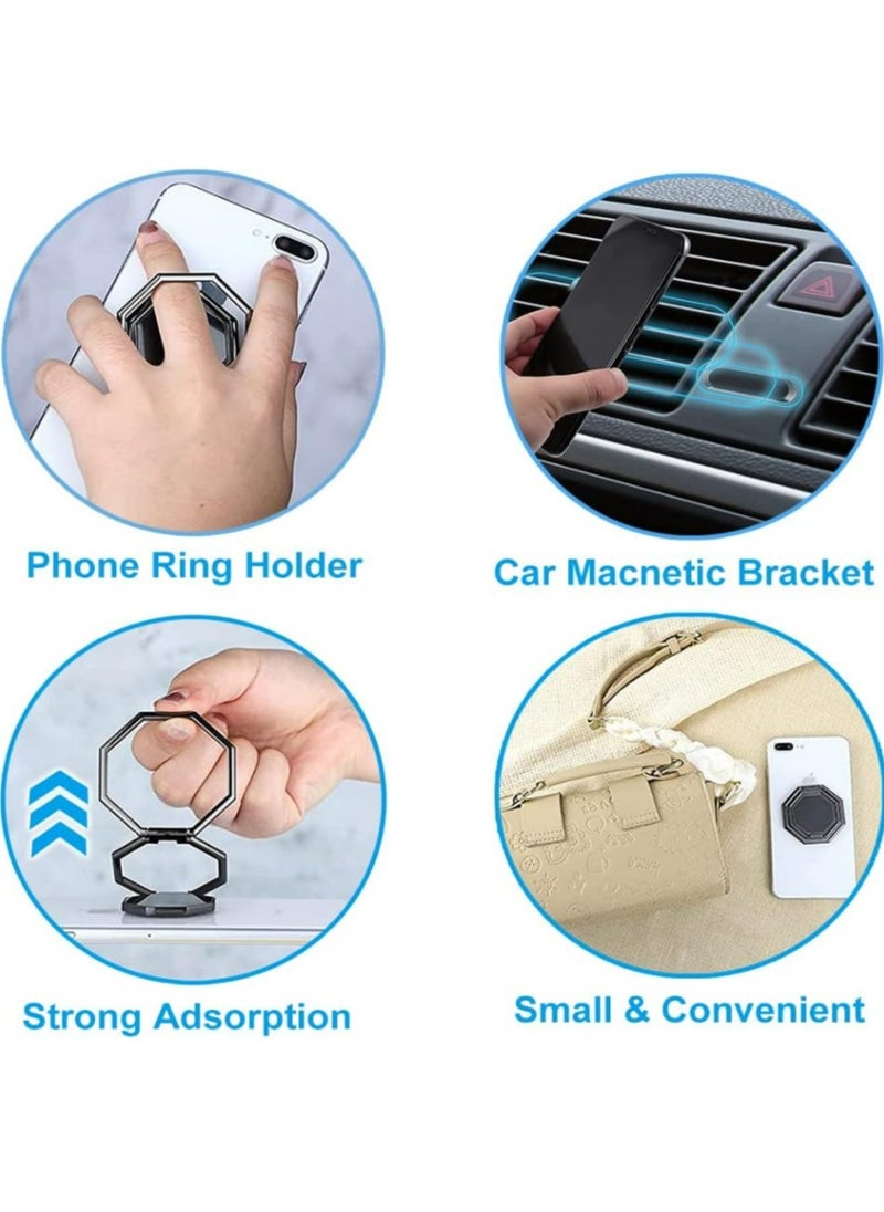 Generic Cell Phone Ring Holder Finger Kickstand,  360° Rotation Cellphone Back Grip, Foldable Metal Ultra-Thin Phone Stand for iPhone iPad Smartphones  - Image 4