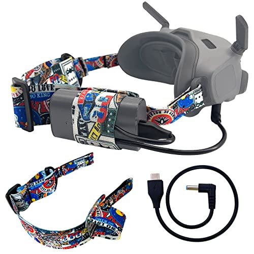rawecud Rawecud Adjustable Head Strap And Power Cable 30cm For Dji Avata Goggles 2