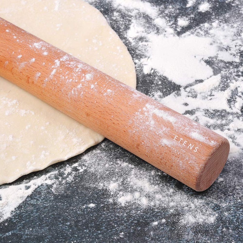 Etens Rolling Pin 17.3Inch, Professional Dowel Wood Rolling Pins for Baking Pasta Pizza Pie and Cookie, Wooden Dough Roller Pin (Straight Style, Large 1.73 Inch Diameter) - Image 5