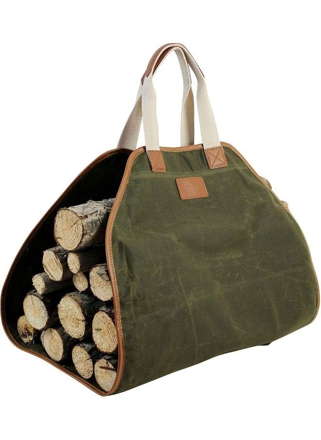 INNO STAGE - INNO STAGE Firewood Carrier - Waxed Canvas Wood Carrier for Firewood, Heavy Duty Log Carrier Bag As Wood Stove Accessories - Image 1