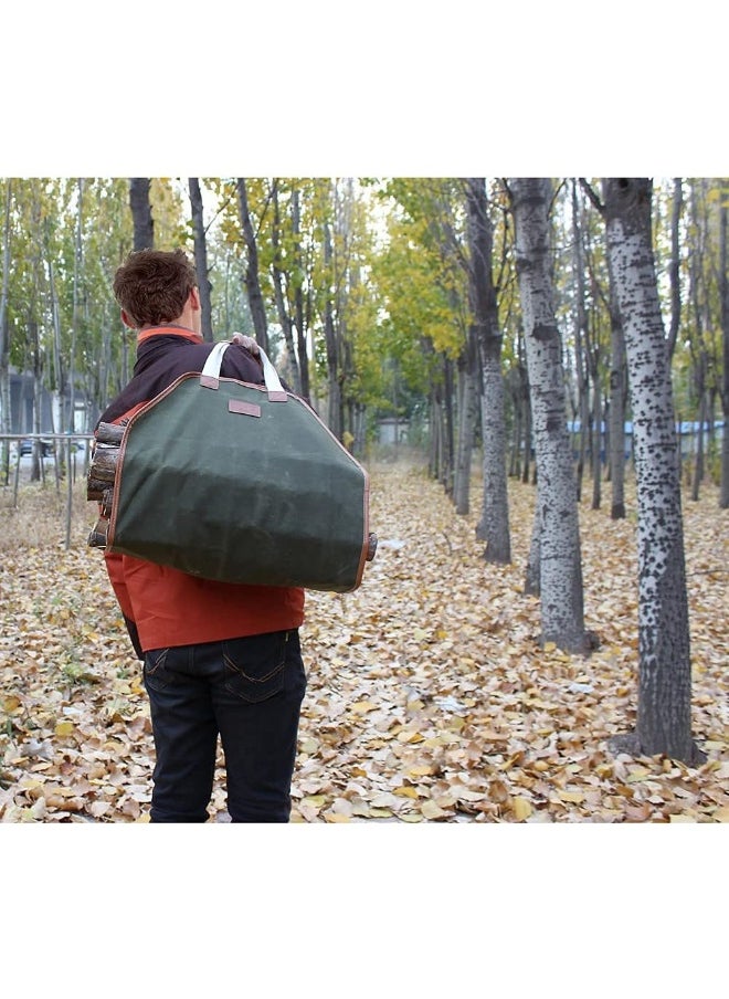 INNO STAGE - INNO STAGE Firewood Carrier - Waxed Canvas Wood Carrier for Firewood, Heavy Duty Log Carrier Bag As Wood Stove Accessories - Image 1