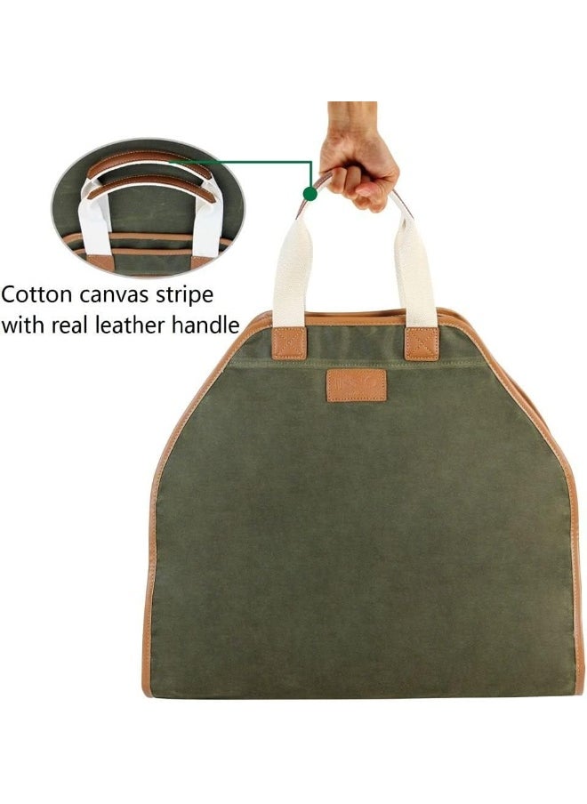 INNO STAGE - INNO STAGE Firewood Carrier - Waxed Canvas Wood Carrier for Firewood, Heavy Duty Log Carrier Bag As Wood Stove Accessories - Image 1