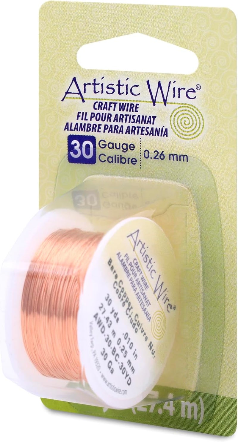 Artistic Wire 30 Gauge Bare Copper Craft Wire - 30 Yards (27.4 m) - Image 1