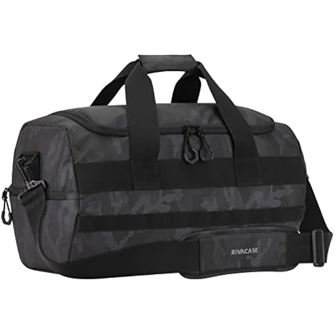 RivaCase 7642 حقيبة عطلة مع قسم للأحذية سعة 50 لتر حقيبة دوفل للرجال والنساء مادة مقاومة للماء حقيبة سفر بلون كاكي بحري حقيبة رياضية حقيبة لياقة بدنية قابلة للطي للجيم أو السفر - Image 1