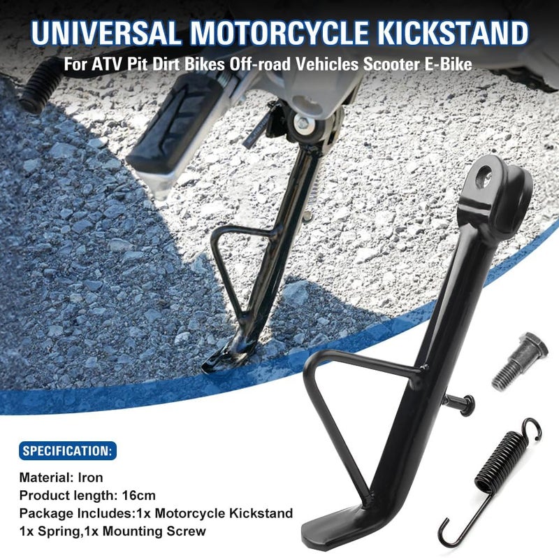 Three T 16cm Universal Motorcycle Kickstand Foot Side Stand Support For ATV Pit Dirt Bikes Off-road Vehicles Scooter E-Bike - Image 1
