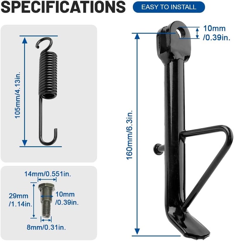 Three T 16cm Universal Motorcycle Kickstand Foot Side Stand Support For ATV Pit Dirt Bikes Off-road Vehicles Scooter E-Bike - Image 2