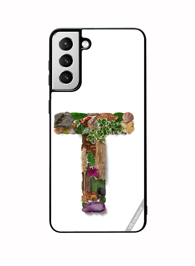 VR CREATIVE Protective Case Cover For Samsung Galaxy S22 5G Alphabet T Design Multicolour - Image 1