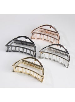 Fodattm Vintage Metal Hair Claw Hair Jaw Clips Hair Clamp Accessories For Women (Semicircle Silver)  - Image 4