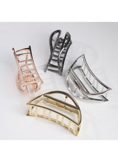 Fodattm Vintage Metal Hair Claw Hair Jaw Clips Hair Clamp Accessories For Women (Semicircle Silver)  - Image 5