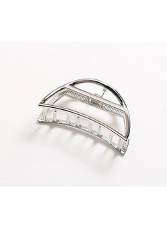 Fodattm Vintage Metal Hair Claw Hair Jaw Clips Hair Clamp Accessories For Women (Semicircle Silver)  - Image 2