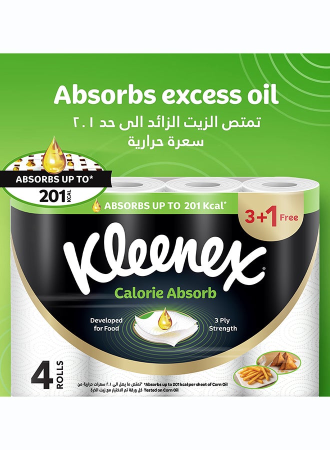 Kleenex مناديل مطبخ كاليوري أبزورب، 3 طبقات × 50 ورقة، مناديل مطبخ قوية ماصة من الدرجة الغذائية - Image 2