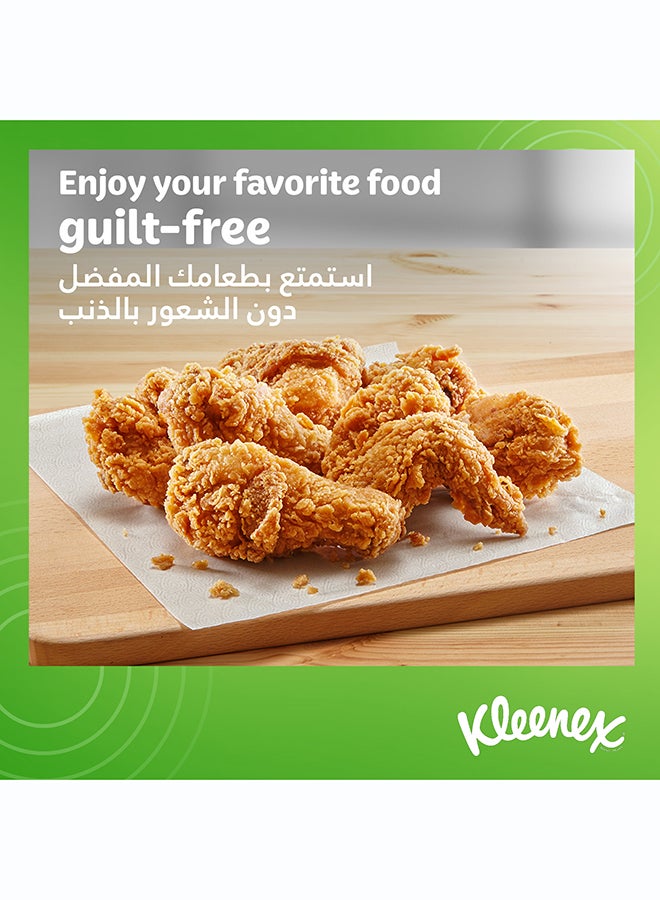 Kleenex مناديل مطبخ كاليوري أبزورب، 3 طبقات × 50 ورقة، مناديل مطبخ قوية ماصة من الدرجة الغذائية - Image 3