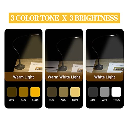 ORIEMARS USB Reading Light, Laptop Keyboard Light for Computer Adjustable Gooseneck, 3 Color x 3 Brightness USB Lamp/1pc + 3pcs Mini LED (1 + 3) - Image 2