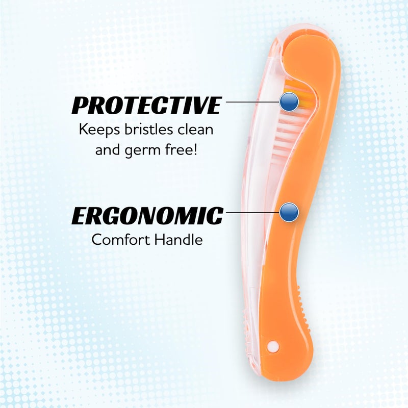 Lingito Travel Toothbrushes Medium, Mini Toothbrush with Toothbrush Cover, Camping Toothbrush, Interlock Folding Travel Size Toothbrush, Adults Travel Toothbrush Kit (7 Pack Medium) - Image 4