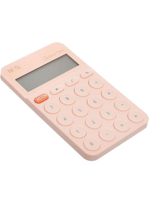 Portable Calculator, Flat Design, 12 Digits, Dual Power, Compact, Assorted Color
