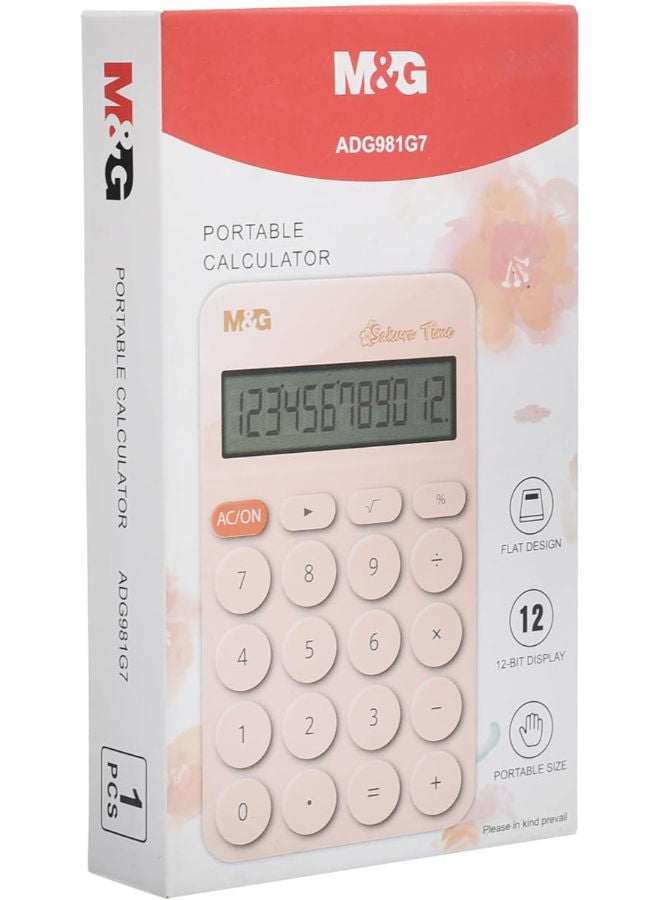 ام اند جي آلة حاسبة محمولة، تصميم مسطح، 12 رقمًا، طاقة مزدوجة، صغيرة الحجم، ألوان متنوعة - Image 4