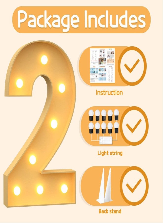 imprsv Marquee Numbers 3FT Large Light Up Numbers 2nd 12th 21st Two Fast Birthday Decorations Graduation Decorations 2026 Big Yellow Light Outdoor Anniversary Decorations Balloon Arch Kit Party Backdrop 2 - Image 5