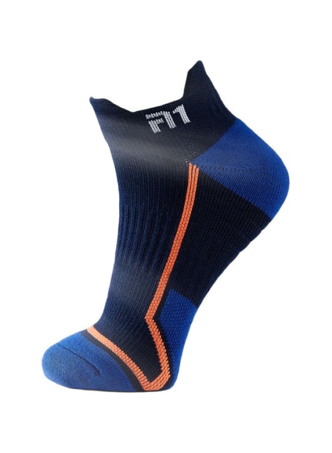 TAAN Badminton Socks With Thick Terry Cotton Bottom, Running Fitness Boat Socks, T525 Blue, 3 Pairs - Image 2