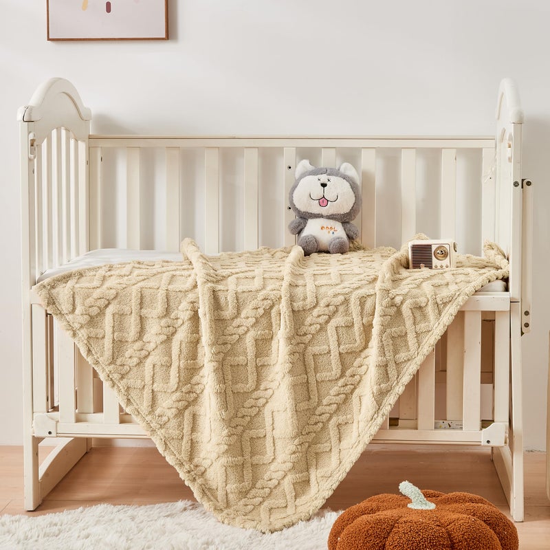 Yurhap Sherpa Fleece Baby Blanket, Ultra Soft Fluffy Premium Baby Blankets for Boys Girls, Cozy Infant Toddler Newborn Receiving Blankets for Crib Stroller 30â€Ã—40â€ (Khaki) - Image 5
